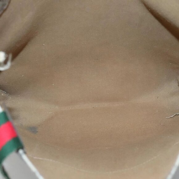 GUCCI GG Supreme Web Sherry Line Tote Bag PVC Beige Auth ep9399 - Picture 10 of 16